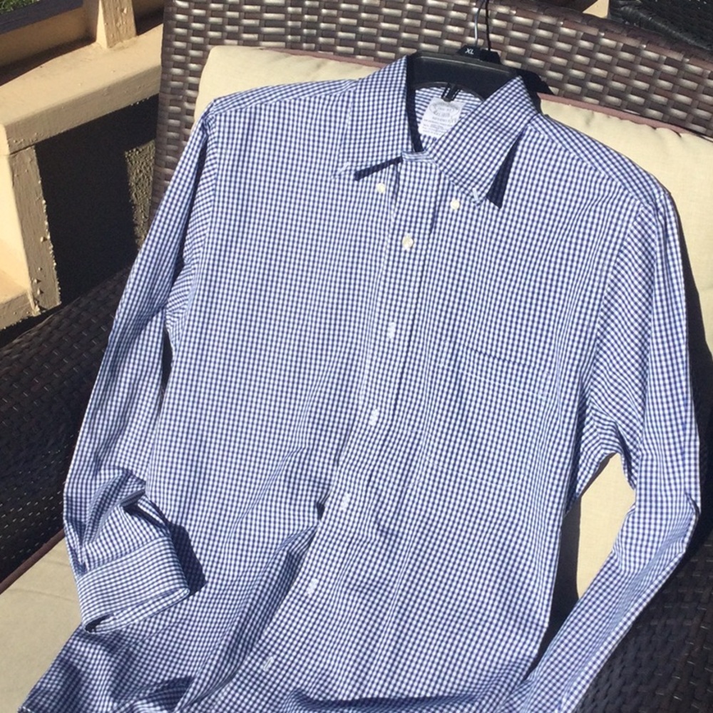 Brooks Brothers, LS, 15 1/2, blue checked